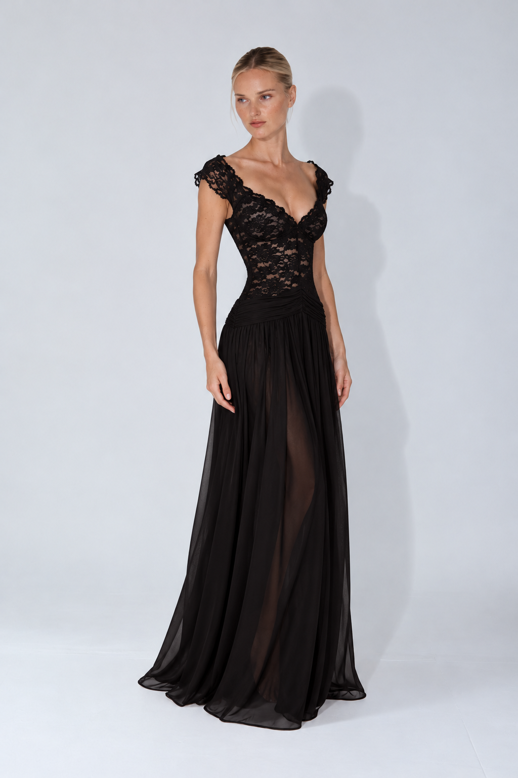 Seraphina Lace Maxi Dress - Black