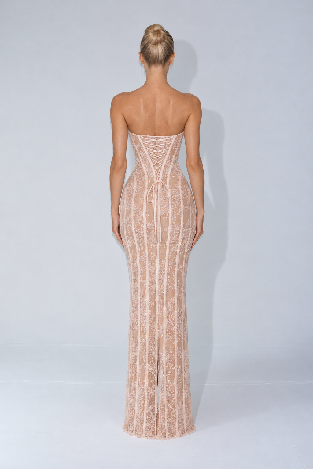 Layla Lace Corset Maxi Dress - White
