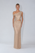 Lucelle Embellished Maxi Dress - Champagne
