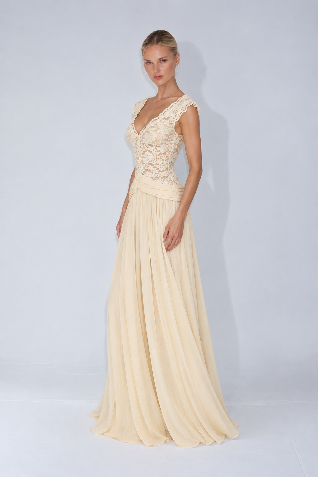 Seraphina Lace Maxi Dress - Almond