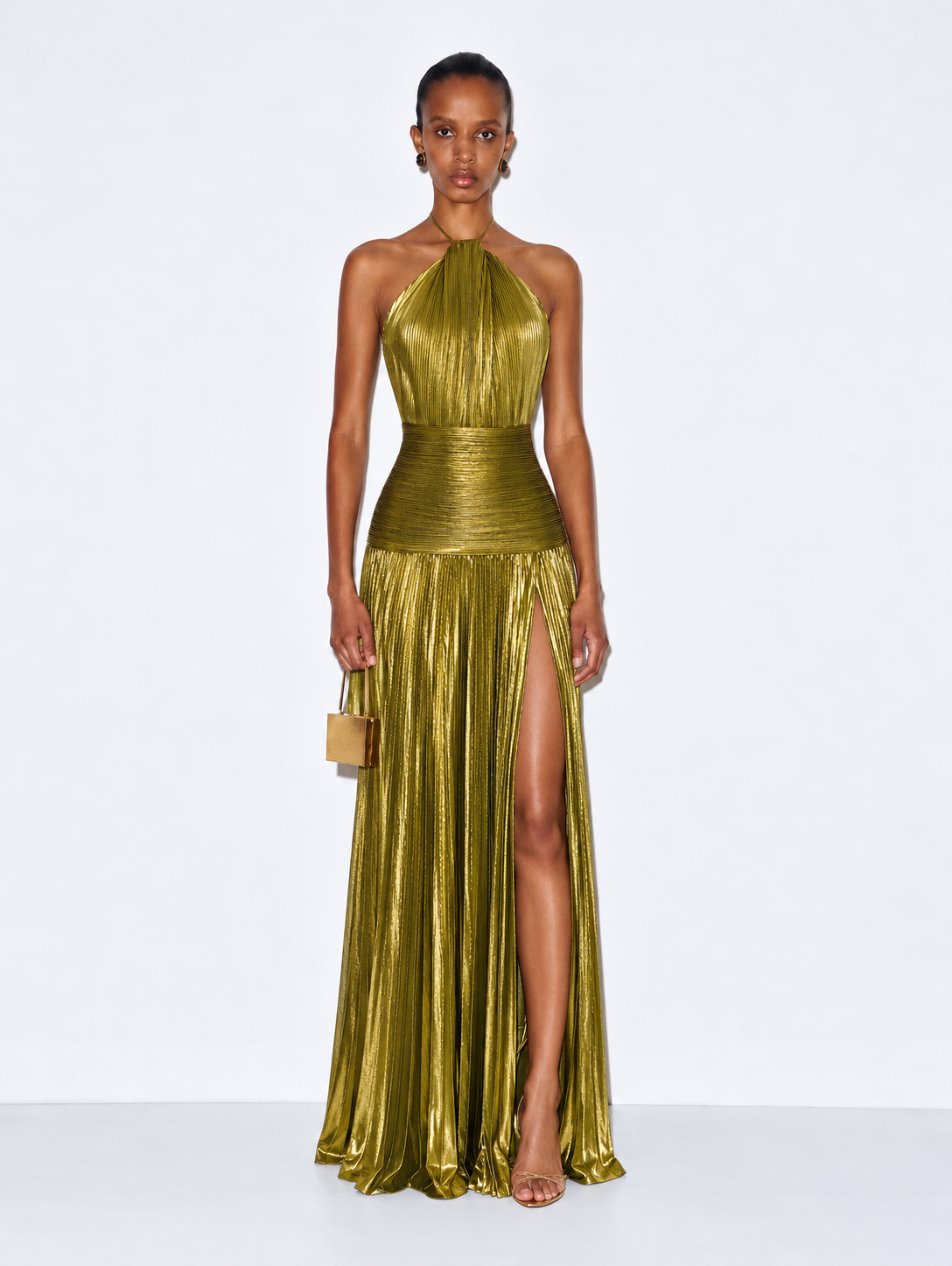 Martha Pleated Maxi Dress - Sage