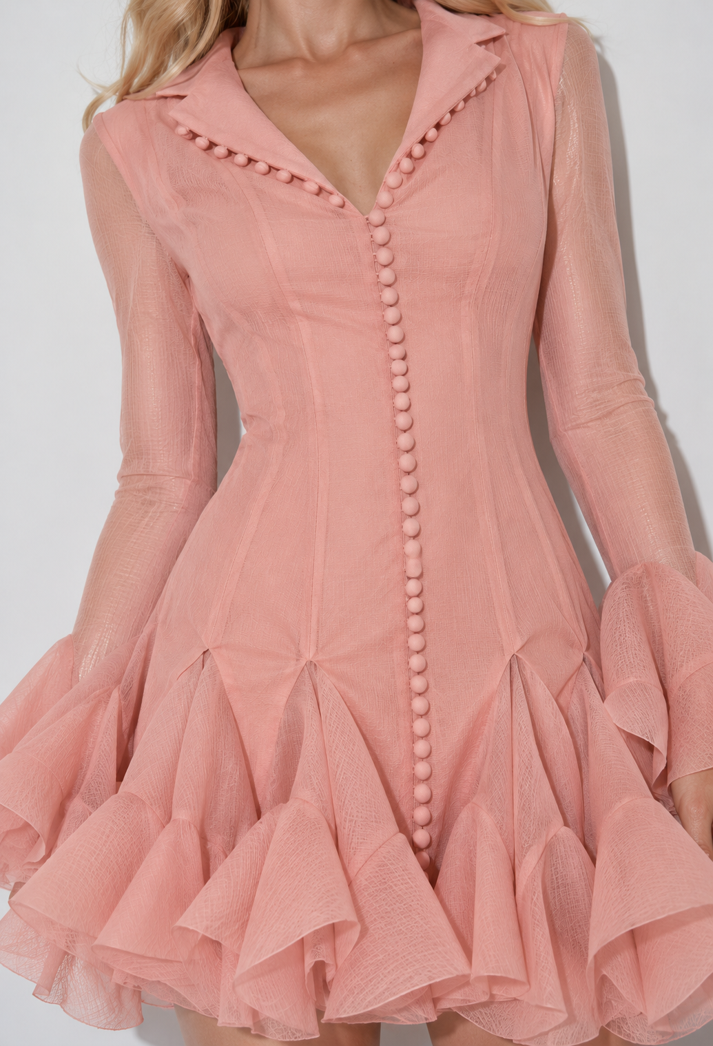 Eloise Ruffle Mini Dress - Blush
