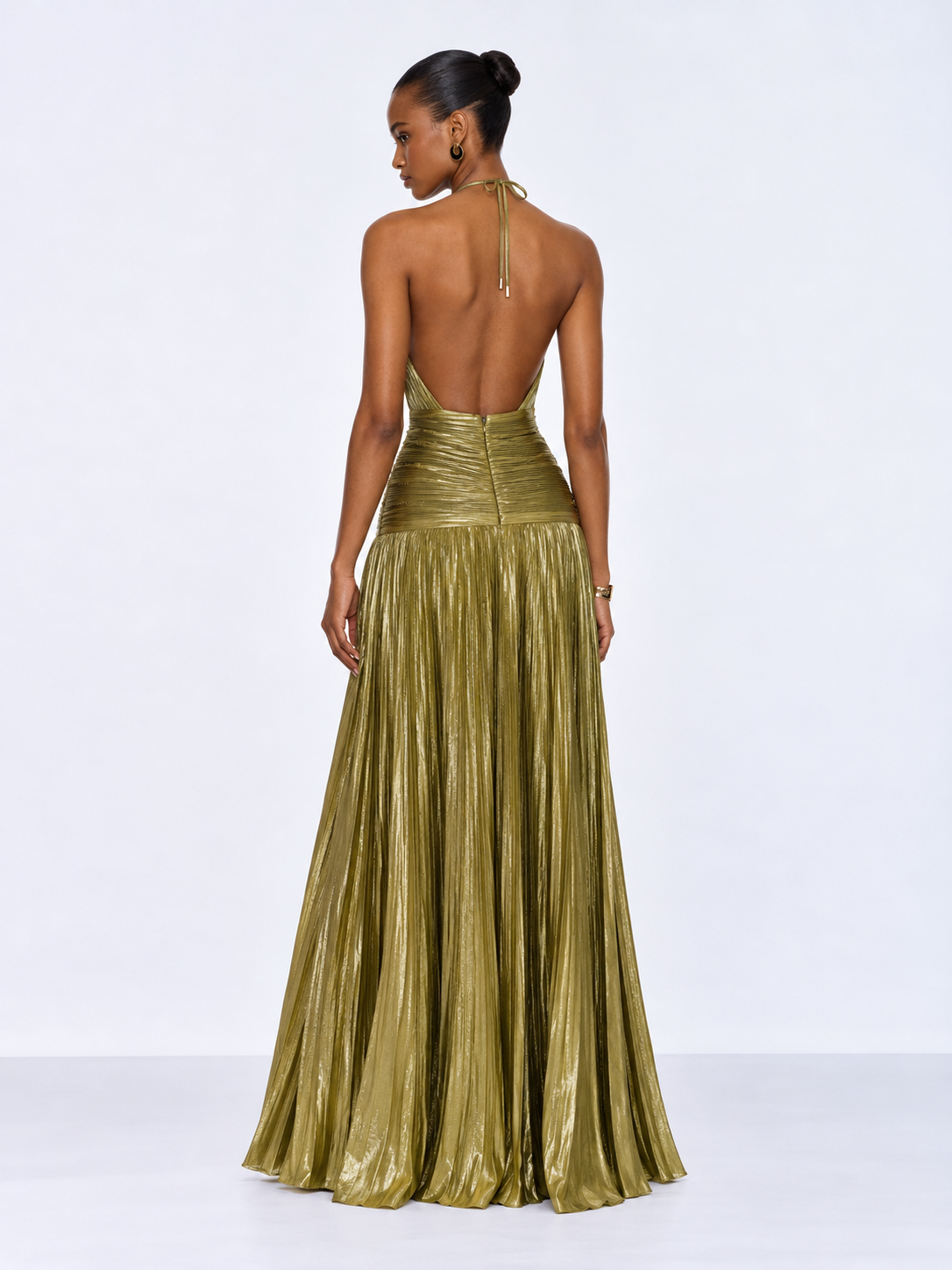 Martha Pleated Maxi Dress - Sage