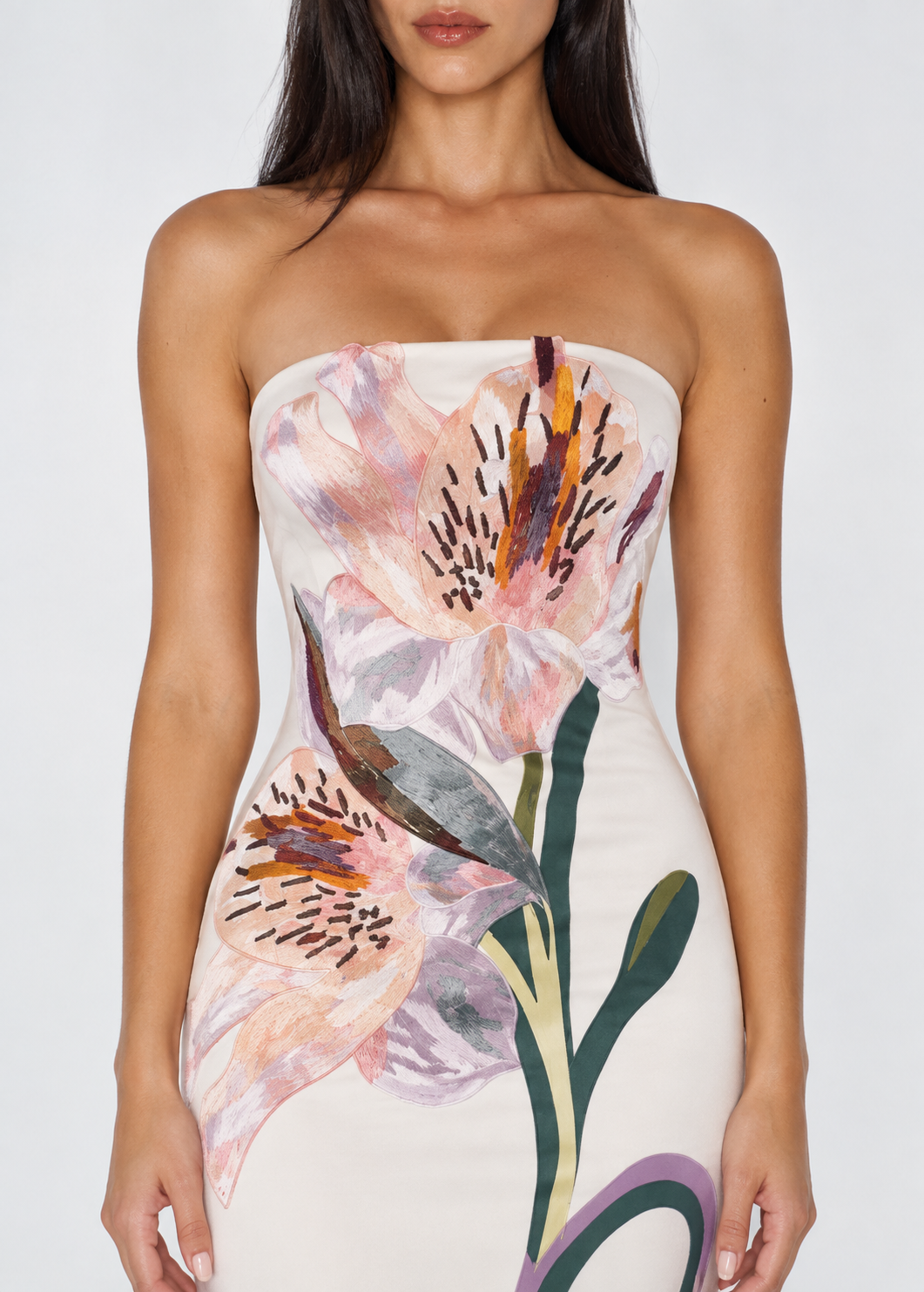 Sonnet Embroidered Midi Dress - White