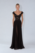 Seraphina Lace Maxi Dress - Black