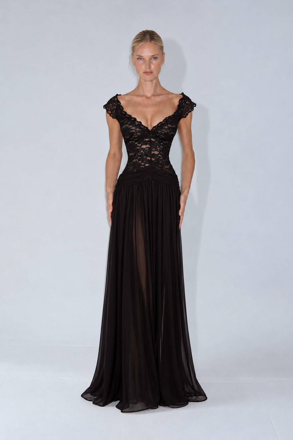 Seraphina Lace Maxi Dress - Black