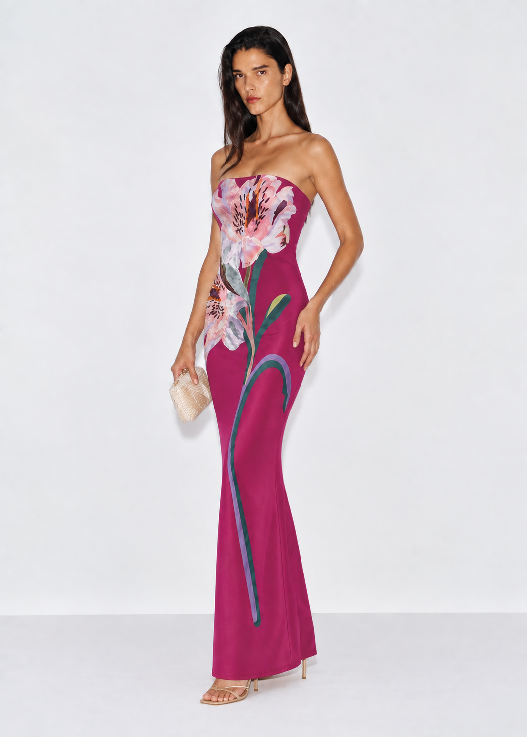 Sonnet Embroidered Midi Dress - Raspberry
