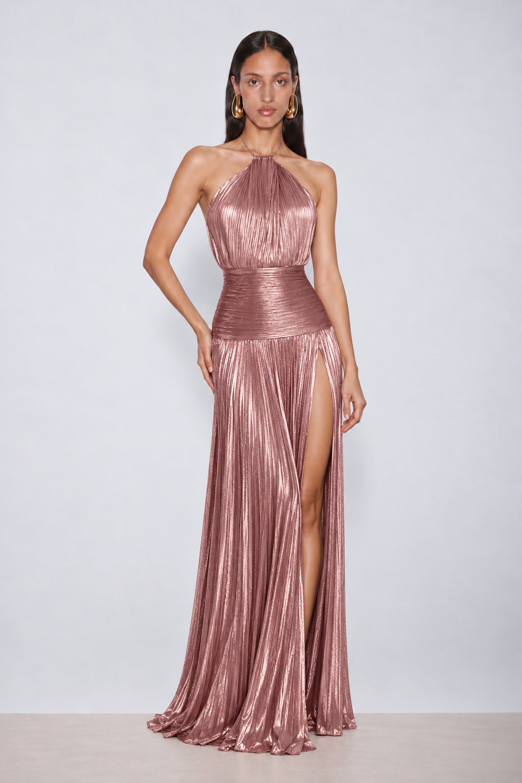 Martha Pleated Maxi Dress - Rosie