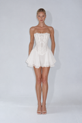 Chloe Lace Corset Mini Skirt Set - White