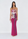 Sonnet Embroidered Midi Dress - Raspberry