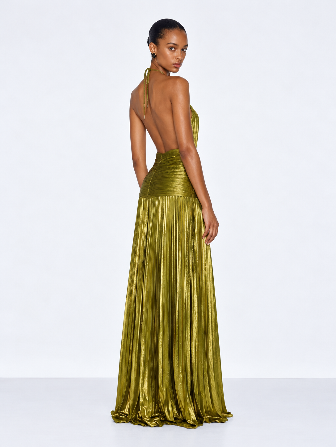 Martha Pleated Maxi Dress - Sage